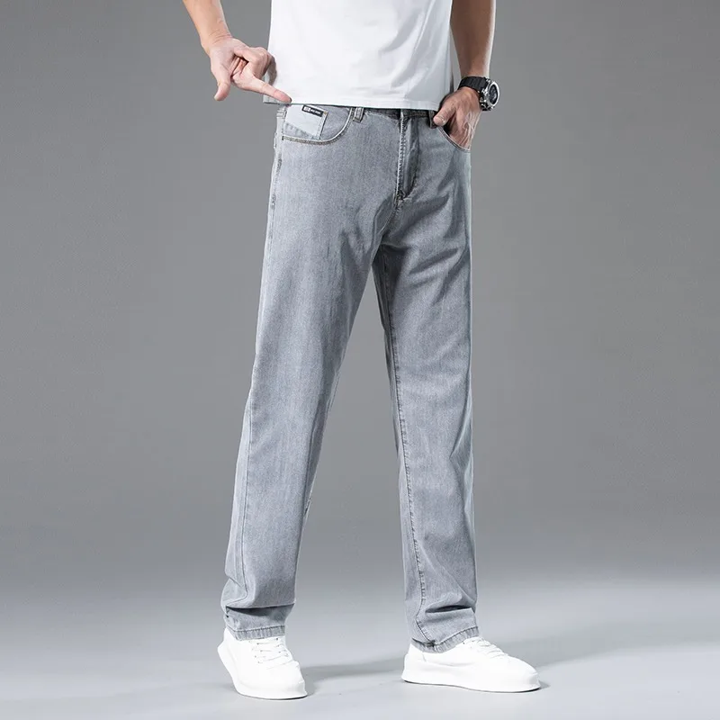 

2025 Summer Tide Lysel Slim High-end Men's Jeans Loose Straight Trousers