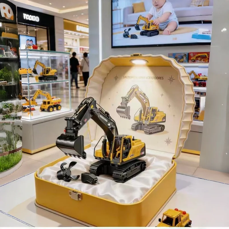 

3-in-1 2.4G remote control excavator dump truck RC model car toy alloy plastic simulation children's engineering vehicle