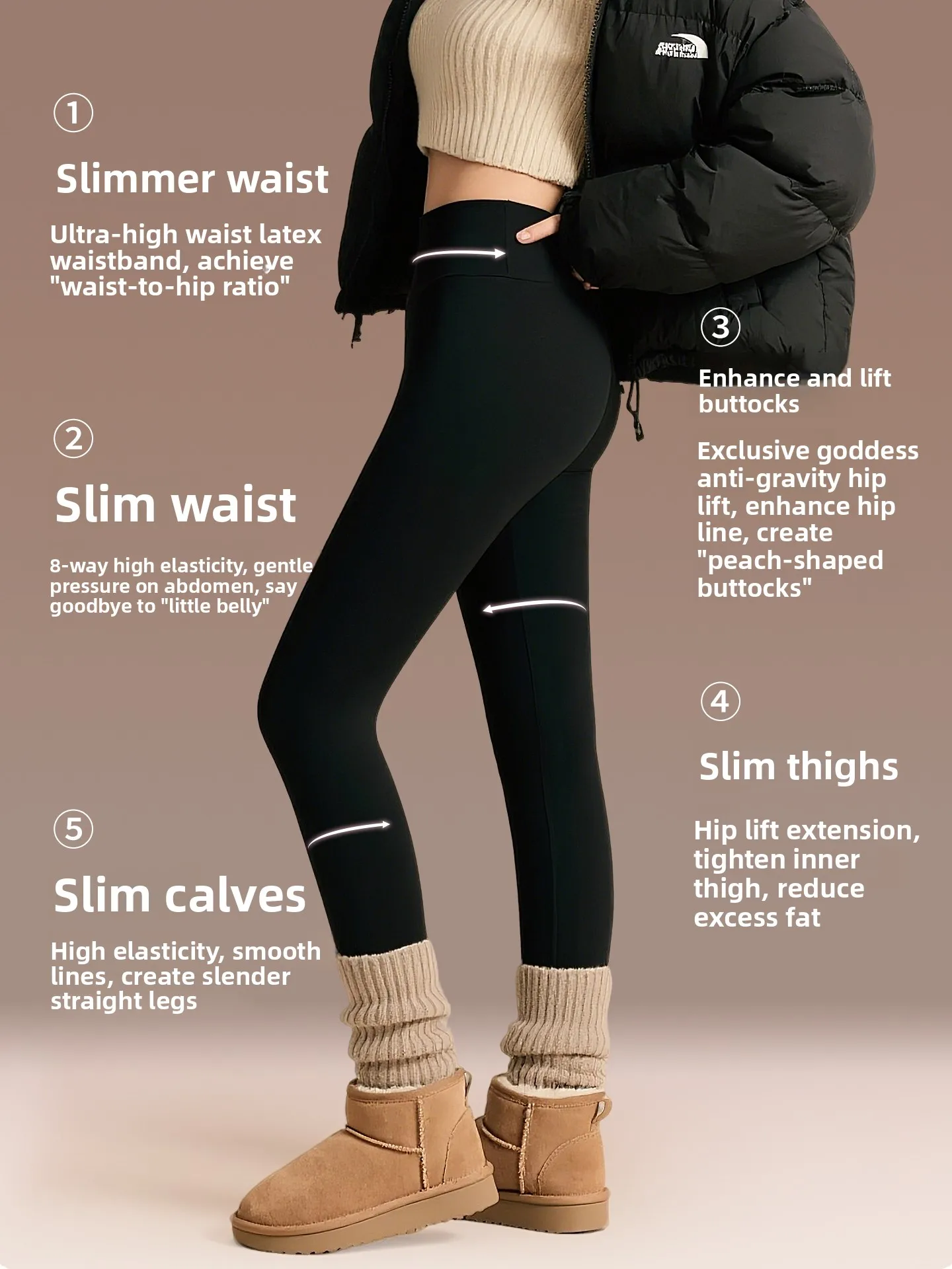 Anti-avi 60 pro arkskin Yoga Pants Women's High Waist Thiened Latex Boting Trousers Hip Lifting Autumn Winter