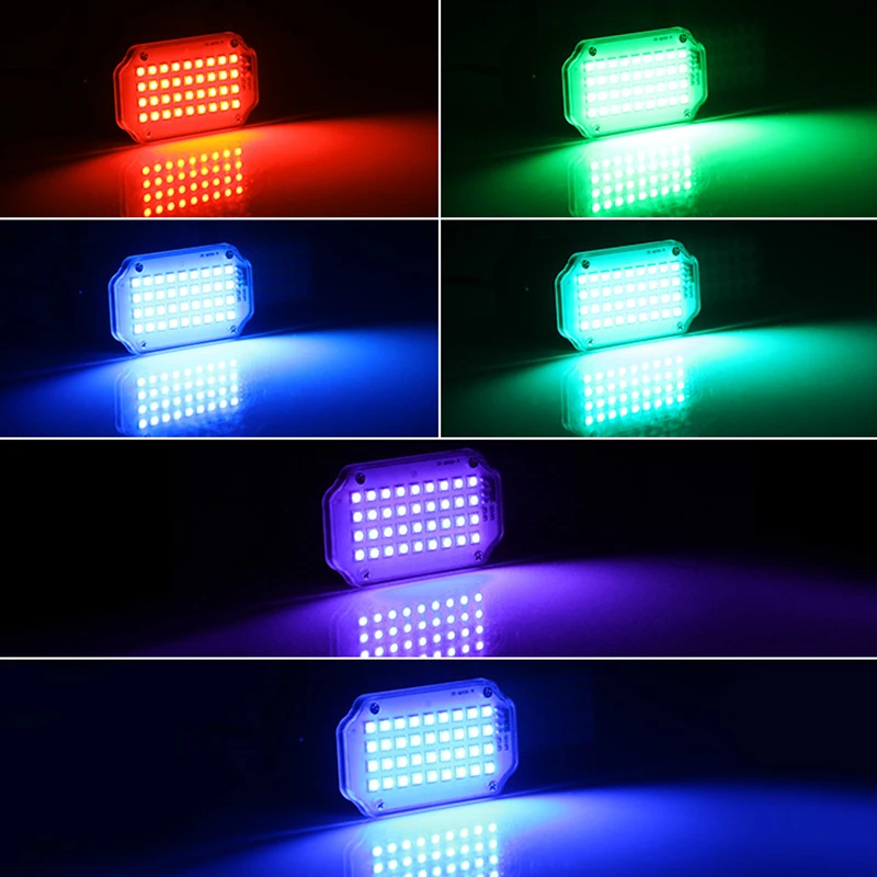 Branco ou RGB Full Color LED Strobe Light, controle remoto, som ativado Flash, DJ Light para Disco, Party Show, Clube, 36