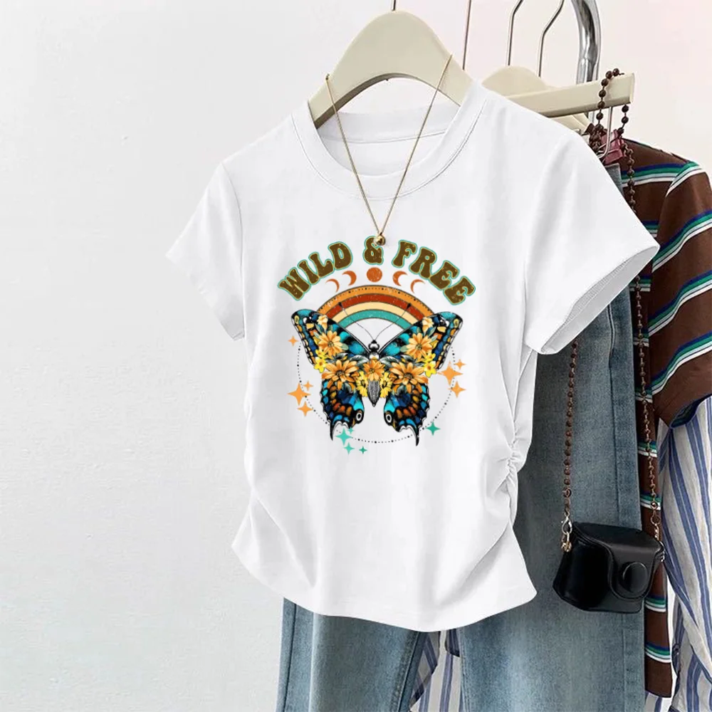 

New Women T Shirt Pullover Slim Korean Version Cartoon Group Printed T-Shirt Casual Tops Tees Short Sleeve Couples T-Shirt