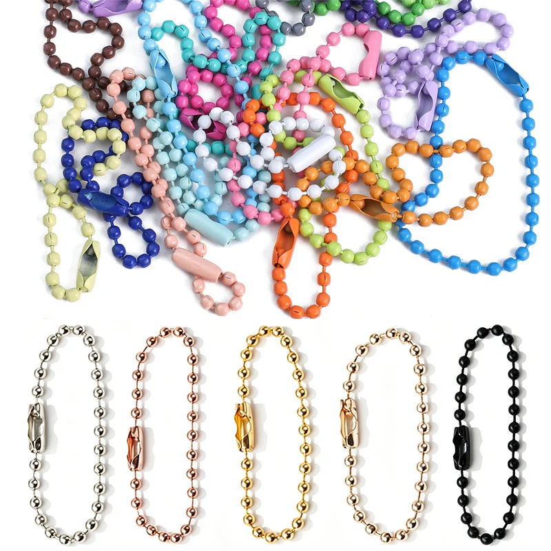 20-200 Stück/Los 10/12cm Bunte Kugelketten für DIY Schlüsselanhänger, Hundemarken, Etiketten, Schmuckherstellung, Zubehör – Detail 1