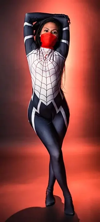 Adulti donne Cindy Moon Silk Spiderman Costume Cosplay ragazze donne supereroe Zentai Halloween body Party tuta