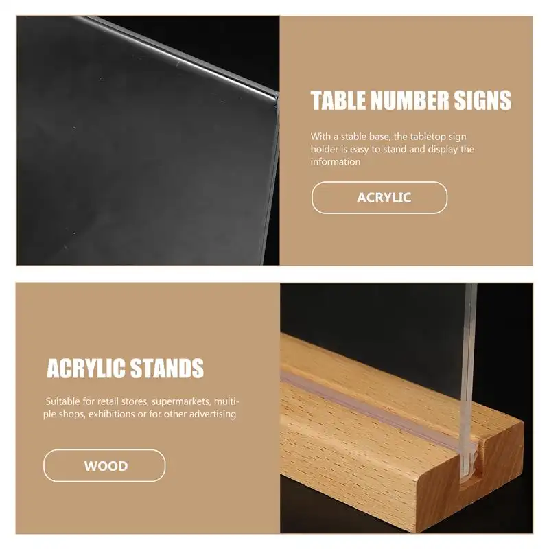A5 A6 Acrylic Sign Holder Picture Frame Display Stand Clear Paper Holder Table Menu Stands For Wedding Office Restaurant - Image 5