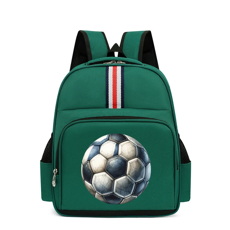 Soccer Fan Shoulder Schoolbag Watercolor Soccer Print Backpack for Kindergarten Boys Girls Holiday Outdoor Waterproof Bagpack