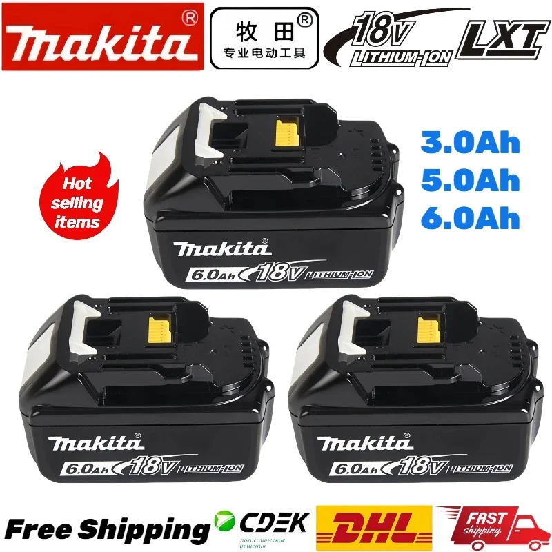 

Official original Makita 3Ah/5Ah/6Ah18V Battery BL1830 BL1850B BL1840 BL1860 BL1815 Replacement Power Tools Battery＆charger