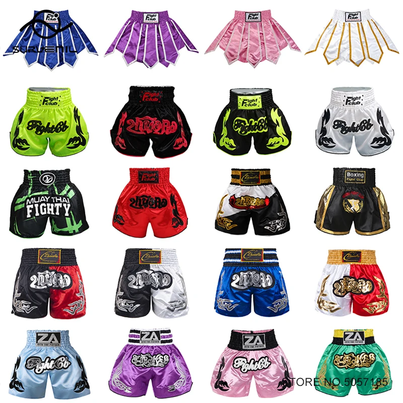 Muay Thai Shorts Traditional Gladiator Thai Boxing Pants Fight Kickboxing Training Shorts Men Women Kids MMA Jiujitsu Clothing