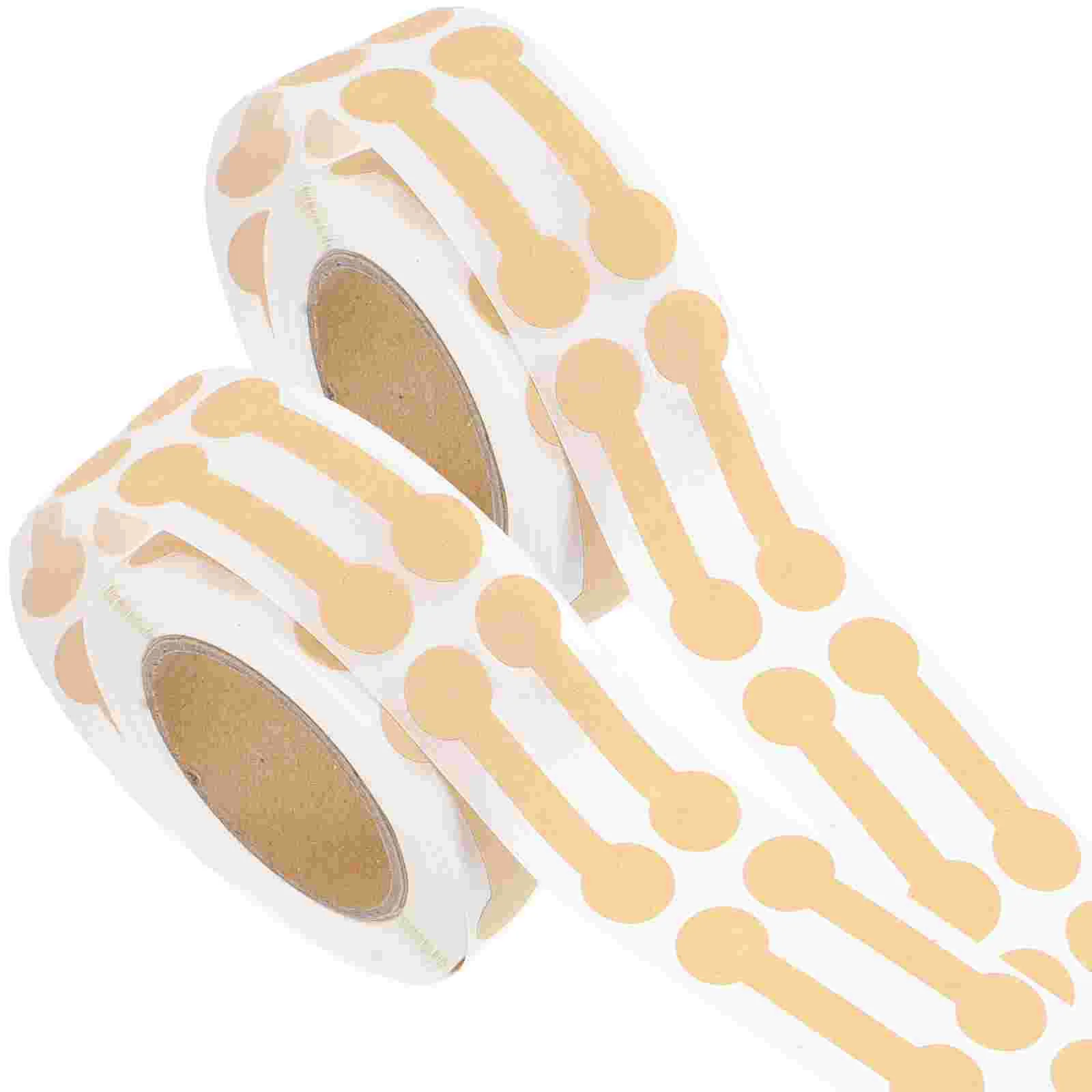 2 Rolls Christmas Label Sticker Jewel Stickers Clear Tape Kraft Paper DIY Gift Packing