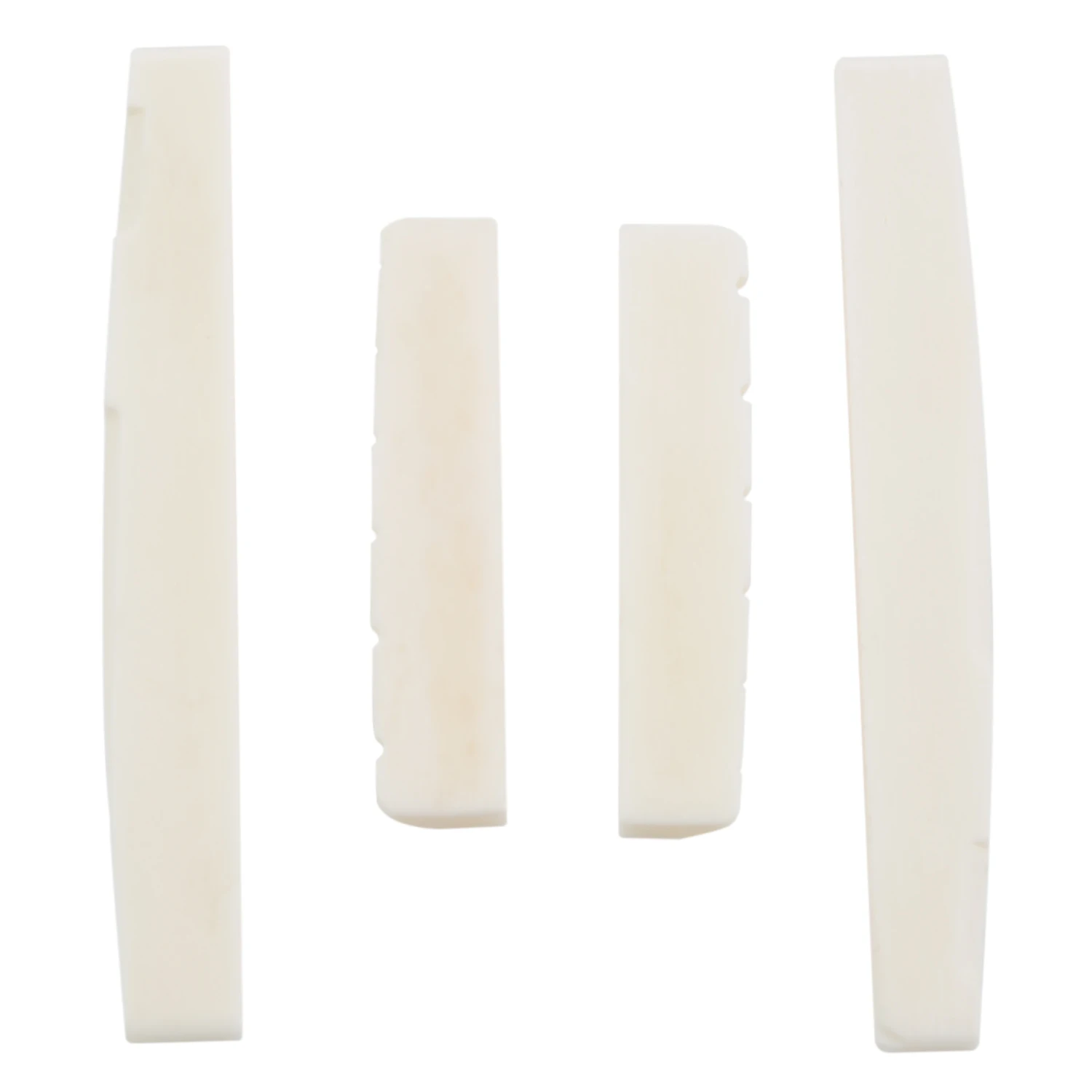 2 Sets of 4pcs 6 String Acoustic Guitar Bone Bridge Saddle and Nut Made of Real Bone