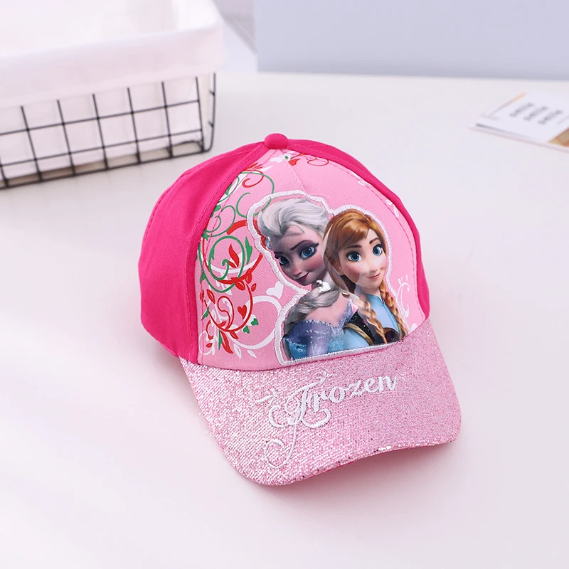 Children\'s Baseball Caps 2024 Autumn New Kids for Baby Girls Spring Summer Sun Hats Cartoon Frozen Elsa Toddler Peaked Cap