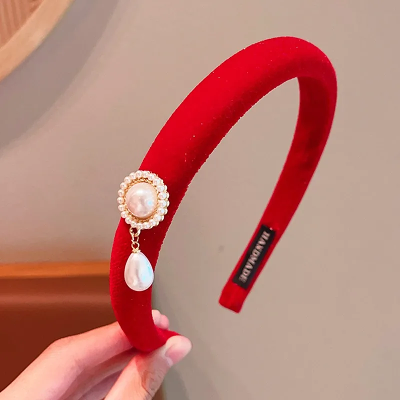 2026 Neues Weihnachts-Weinrotes Haarband für Mädchen, Frauen, Kinder, rutschfest, Plüsch, Pailletten, Samt, Schleife, Strass, Herz, Perle, Bär, Haarreif – Detail 16