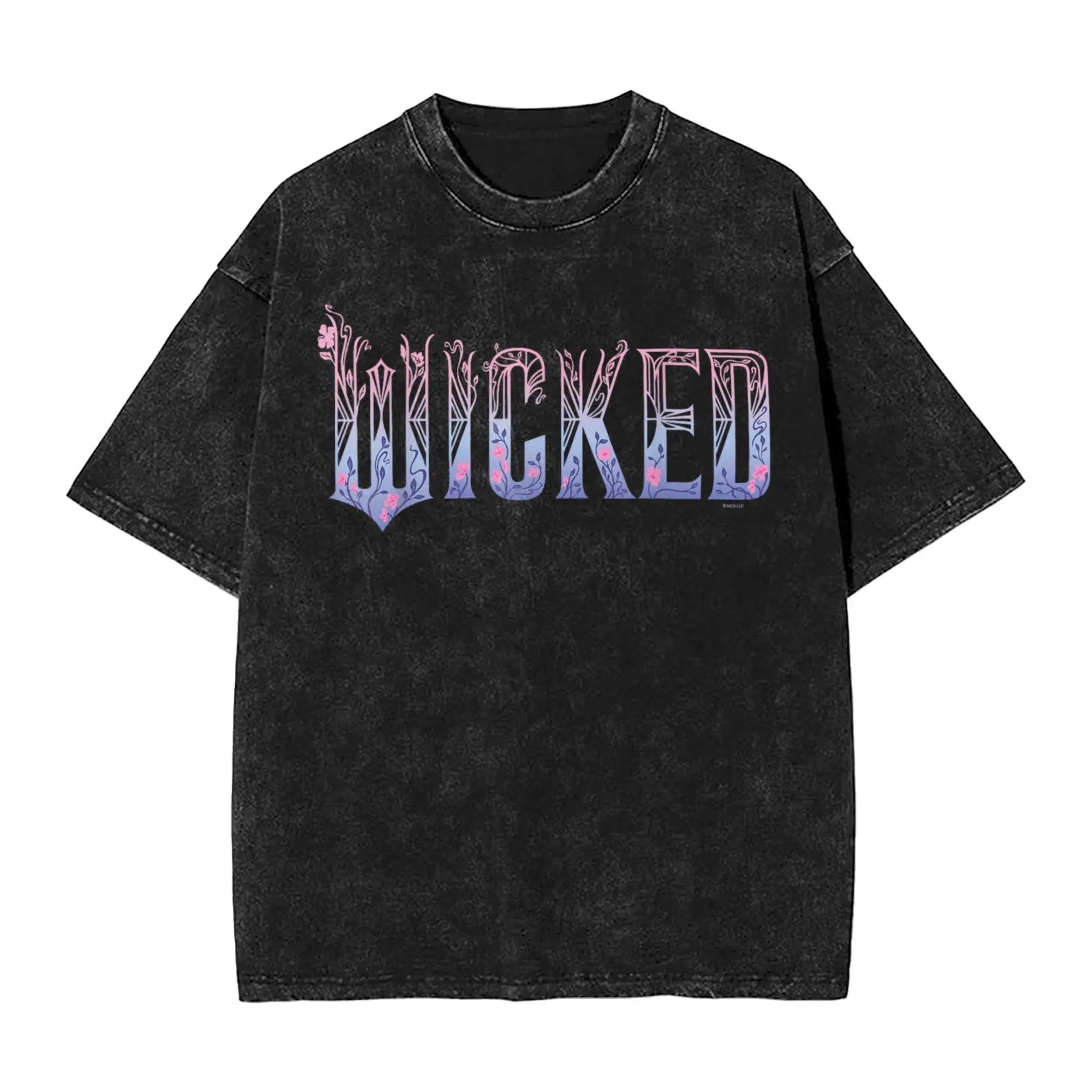 Mens T-Shirt Wicked For Good Glinda Elegant Logo Washed T Shirts Novelty Summer Tees Y2K Basic Print Casual Clothing Present