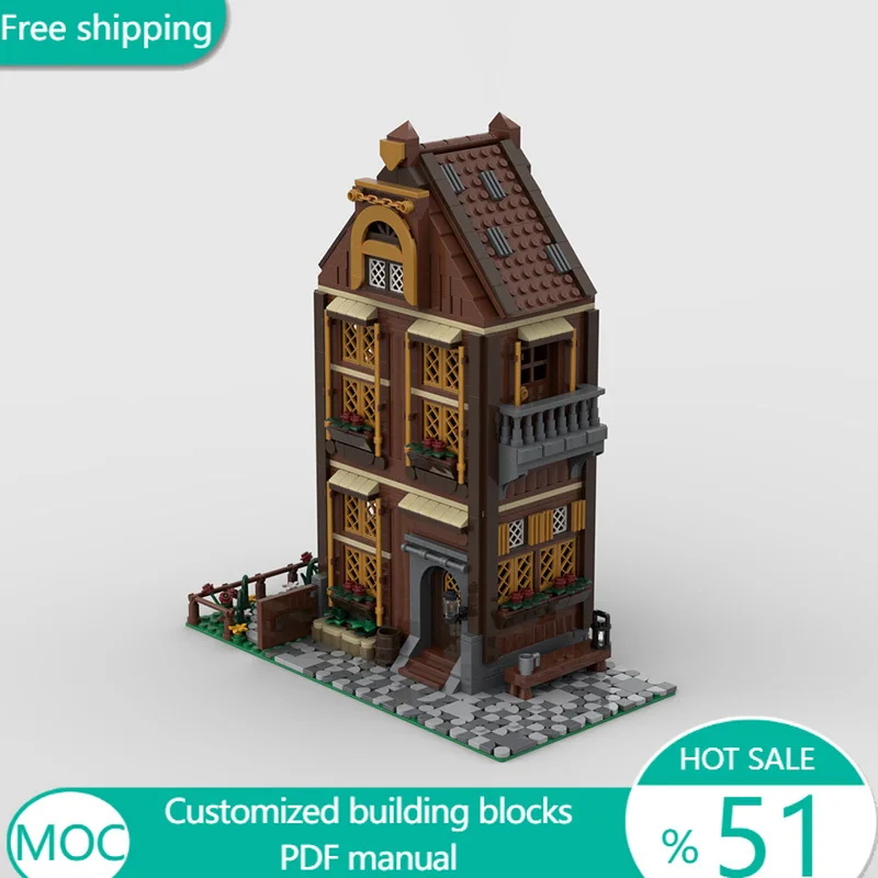 

1080 PCS Modular Building Apartment MOC Customize Modular Building Block Creative Design Educational DIY Boys Festival Toy Gift