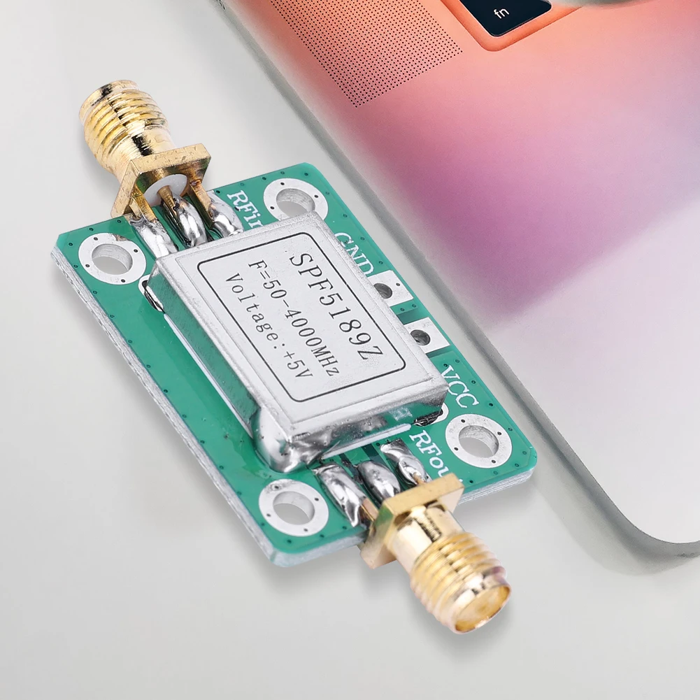 SPF5189 Wideband Radio Frequency NF=0.6dB Low Noise RF Amplifier Module with Shielding Shell RF Amplifier Board LAN 50-4000MHz
