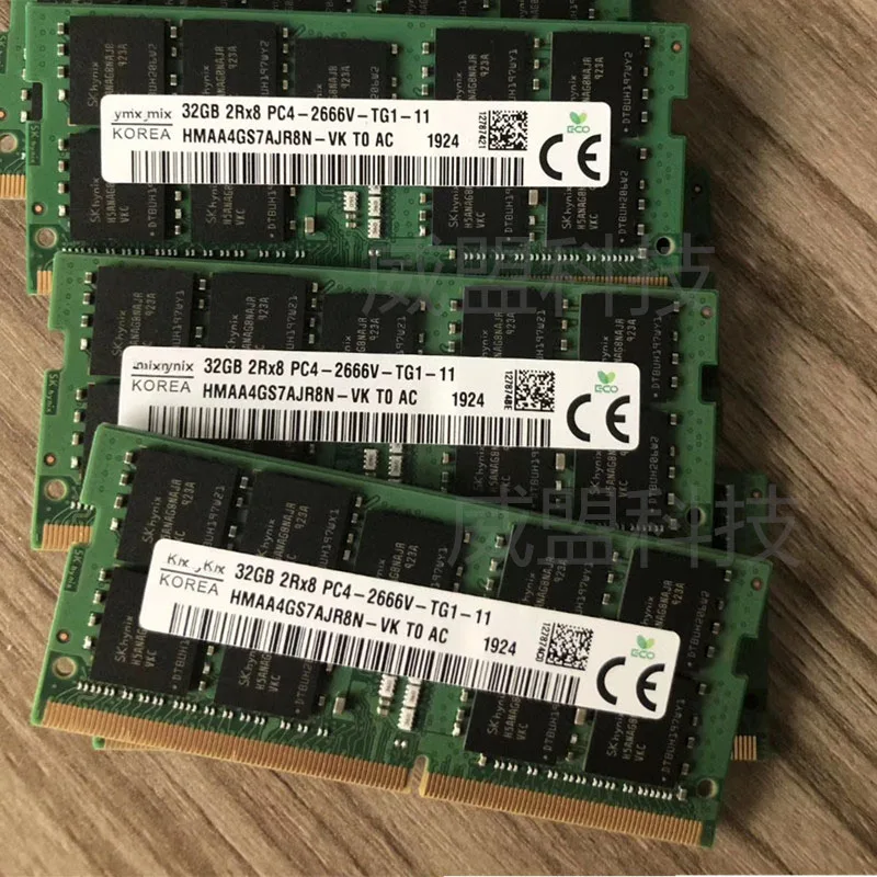 1 pièces pour poste de travail mobile Synology 32GB SODIMM HMAA4GS7AJR8N-VK T0 AC DDR4 2600MHz mémoire serveur de haute qualité