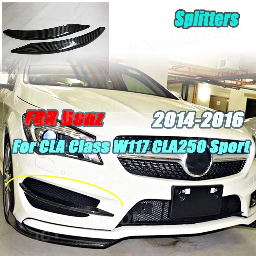 

JCYECF для Mercedes Benz CLA Class W117 CLA250 Sport 2014-2016, передний бампер, вентиляционное отверстие, средняя накладка, противотуманная фара, комплект Canard