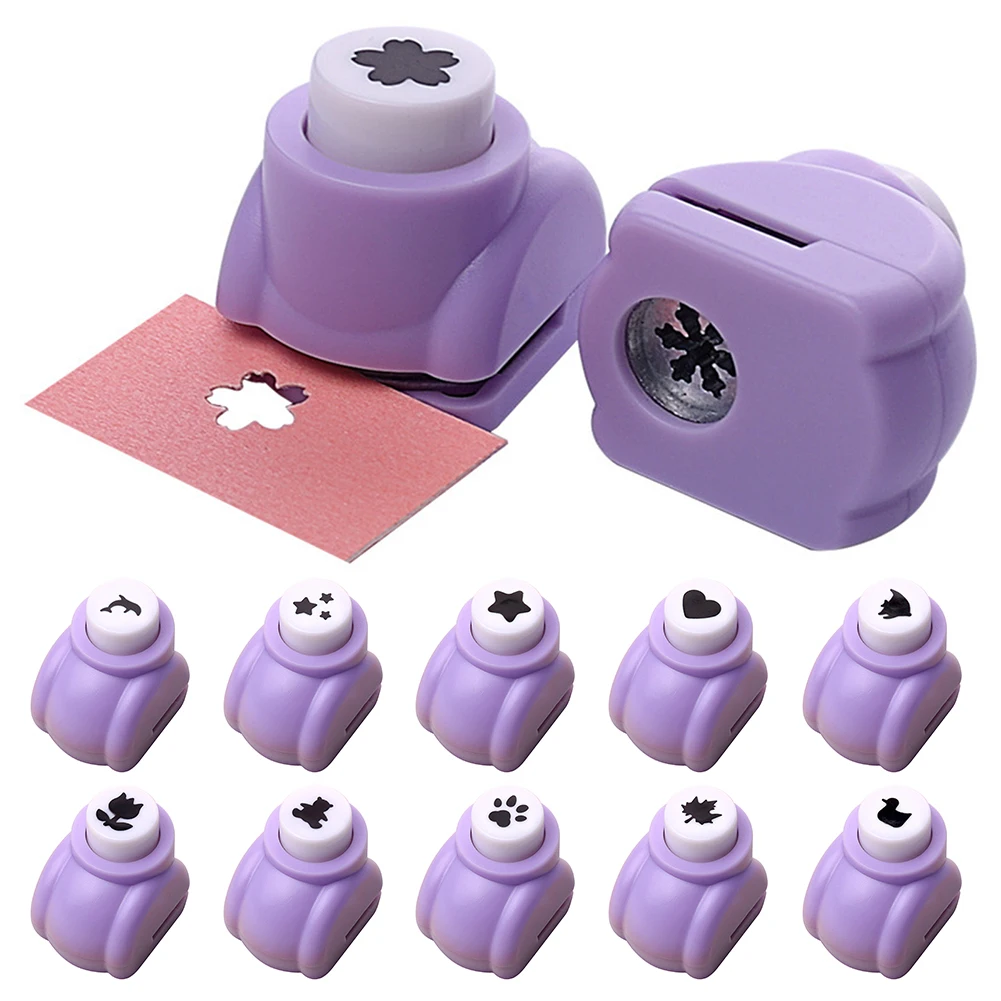 Mini Embossing Punching Device,Multi Patterns Paper Crafts Puncher Set for DIY Scrapbooks,Hole Punch Paper Shaper Cutter