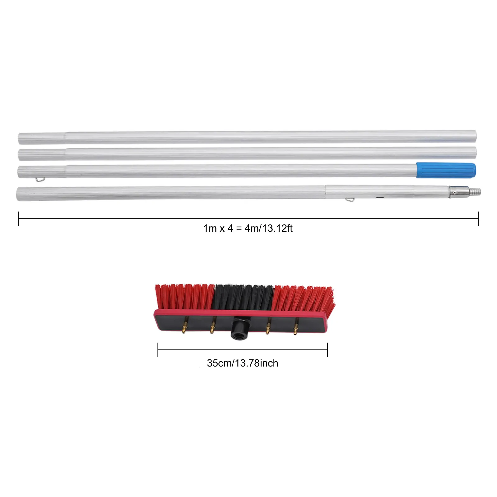 

4m/13.12ft Cleaning Brush & Pole Cleaning Kit for Solar Panel, Solar Panel and Outdoor Window Cleaning Kit