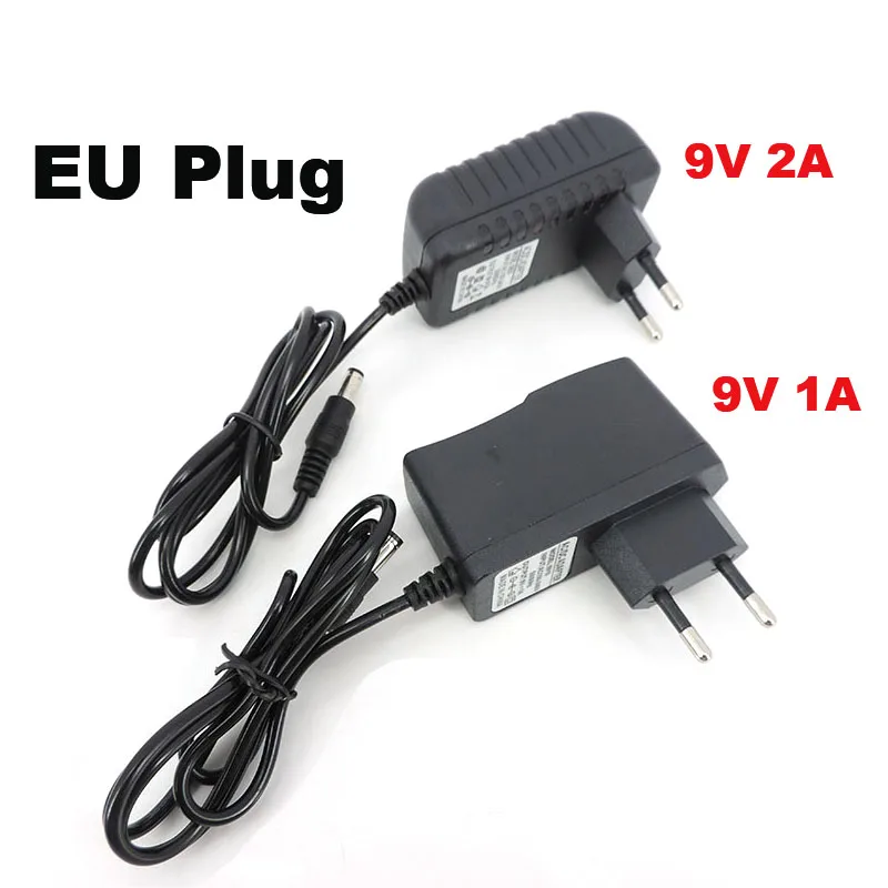 9V AC to DC 1A 2A EU power supply adapter Supply adaptor 9 volt 1000ma 5.5*2.5MM LED Monitor regulation charger R23