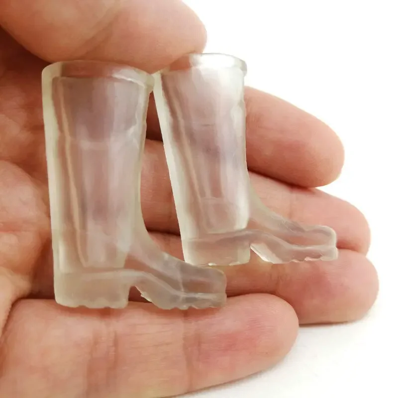 1/12 Scale Rain Shoes Long Transparent Boots Model for 6\