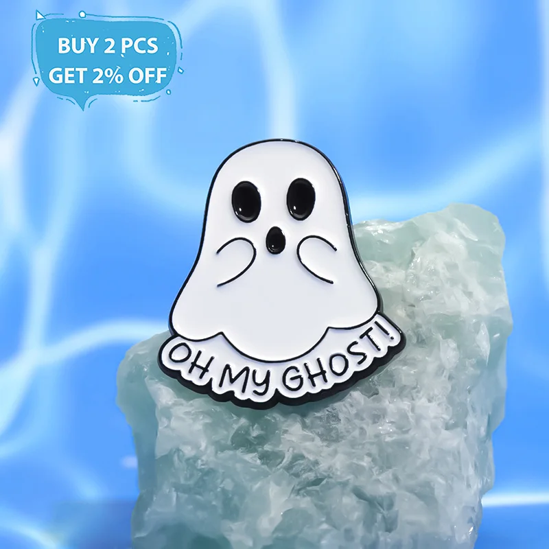 Halloween Cute Ghost Enamel Pins Custom CHEESE BOO-GER Hamburger Milk Tea Brooches Lapel Badges Funny Jewelry Gift for Friends