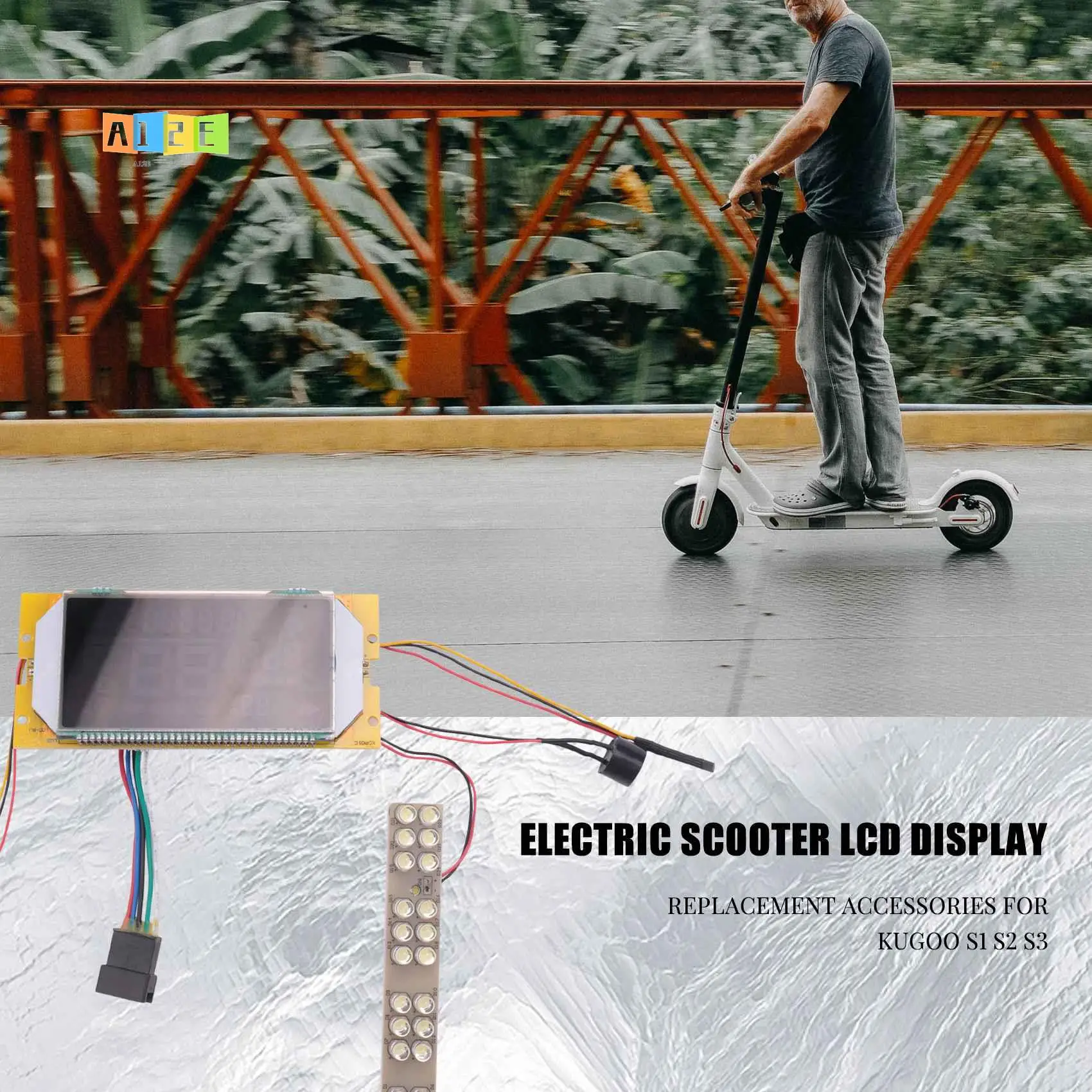 

A12E-36V ЖК-дисплей для электрического скутера, 8-дюймовый сменный аксессуар для электрического скутера, подходит для Kugoo S1 S2 S3
