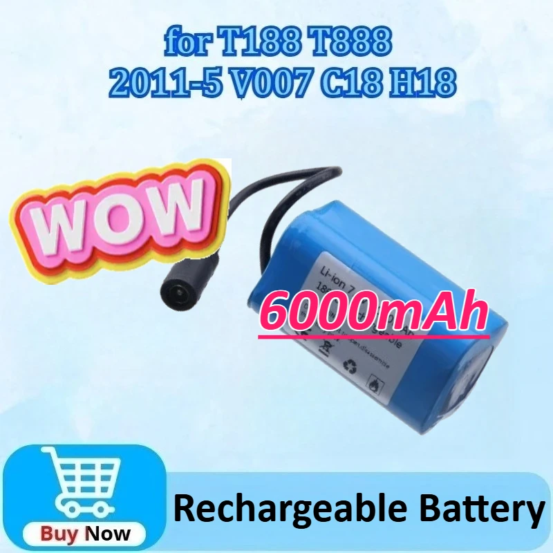 

2S 7.4V 6000mAh High-Capacity Battery for T188 T888 2011-5 V007 H18 C18RC Fishing Bait Boat Accessories Rechargeable Batteries