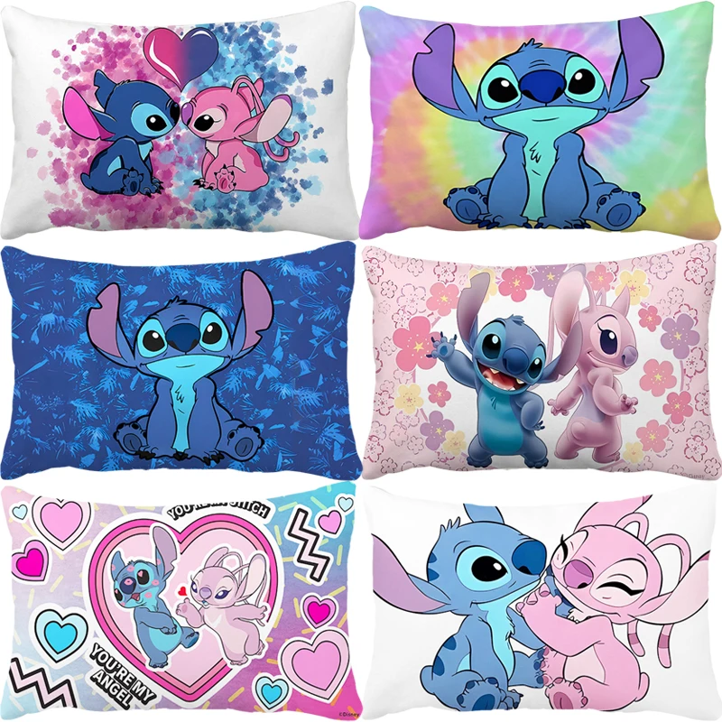 Stitch Disney Cute 50x30CM Pillowcase Pillowslip Cushion Plush Cartoon Anime Living Room Bedroom Decoration Kids Birthday Gift