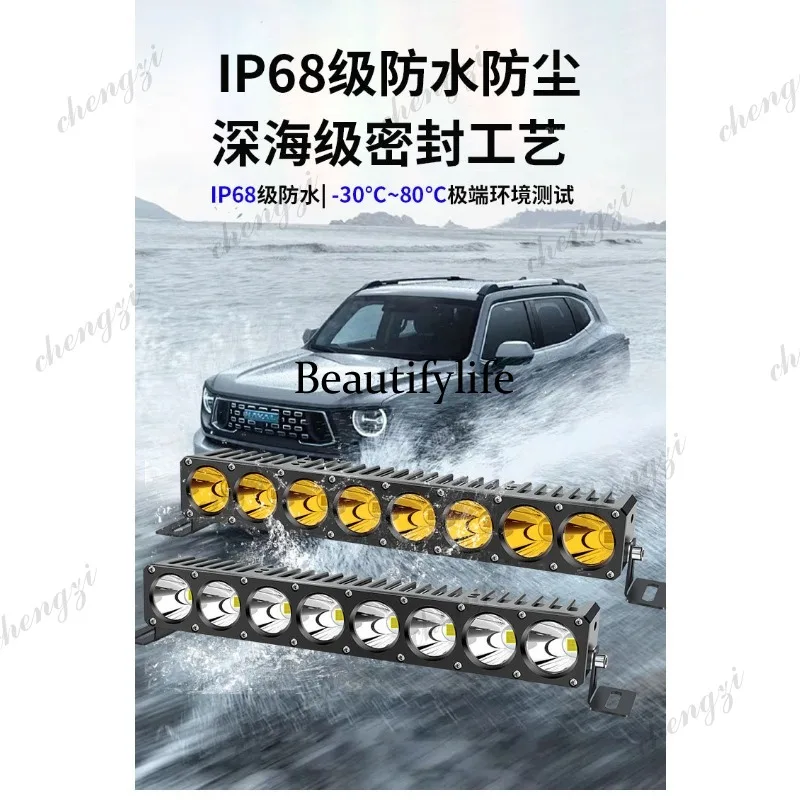 Car LED spotlights Super bright high beam long lights Truck middle net strong light modified fog lights view 2