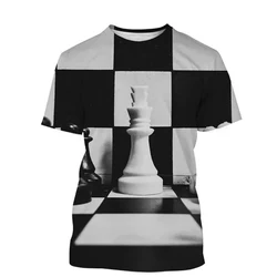 Chess T-shirt 3D Printing Design Fashion O-neck Short Sleeve Multiple Styles Tee Shirts Breathable Soft 2024 Summer y2k Tops