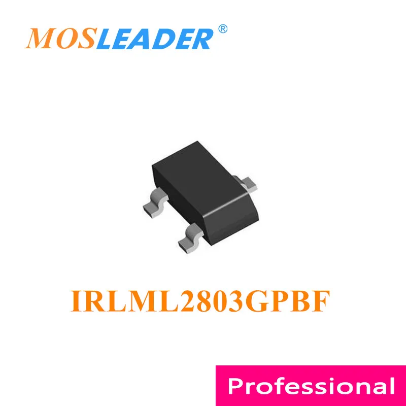 Mosleader-Canal N chinois pour application commune, IRLML2803GPBF, SOT23, IRLML2803G, IRLML2803GTRPBF, IRLML2803GTR, 20V, 30V, 3000 pièces