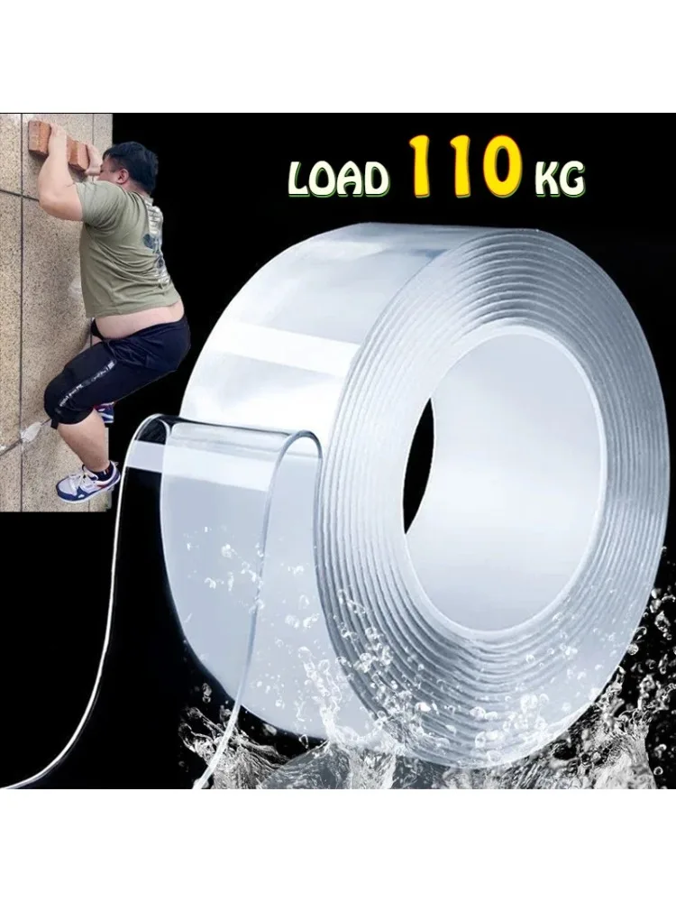1M/3M/5M Nano Dubbelzijdige Tape Duty Transparante Zelfklevende Strips Antislip waterdichte Transparante Tape Voor Badkamer Keuken - afbeelding 2