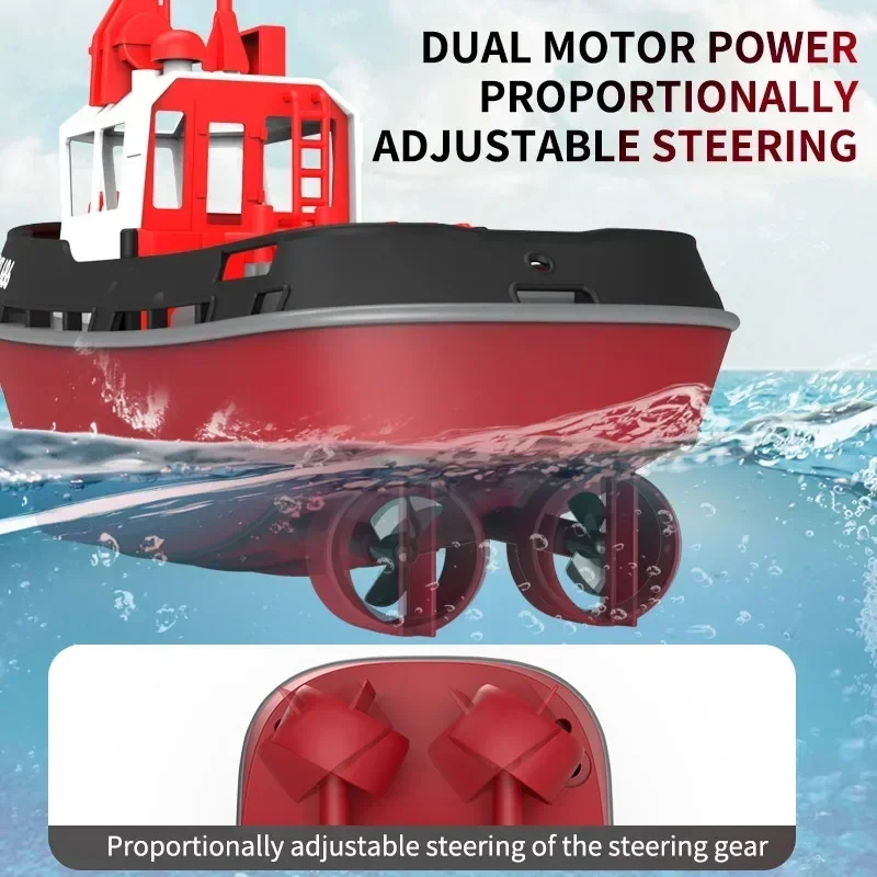 Pankeda 686 Rc Boat 2.4G 1/72 Powerful Dual Motor Long Range Wireless Electric Remote Control Tugboat Model  Toys for Boys Gift