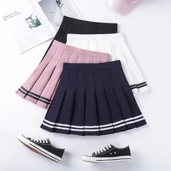 High-Waisted Skirt Elastic Pink Fairy Grunge Black Mini Pleated Skirt Woman Fashion 2023 Summer Clothes School Girl Uniform