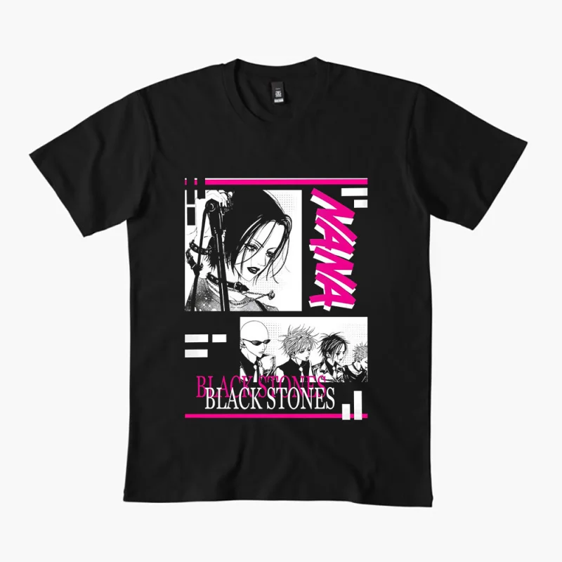 

Nana Osaki 0330 The Black Stones Punk Band Manga Gift T shirt Large size Tops Anime Girl Graphic Print Y2k Clothes Cartoon Tee