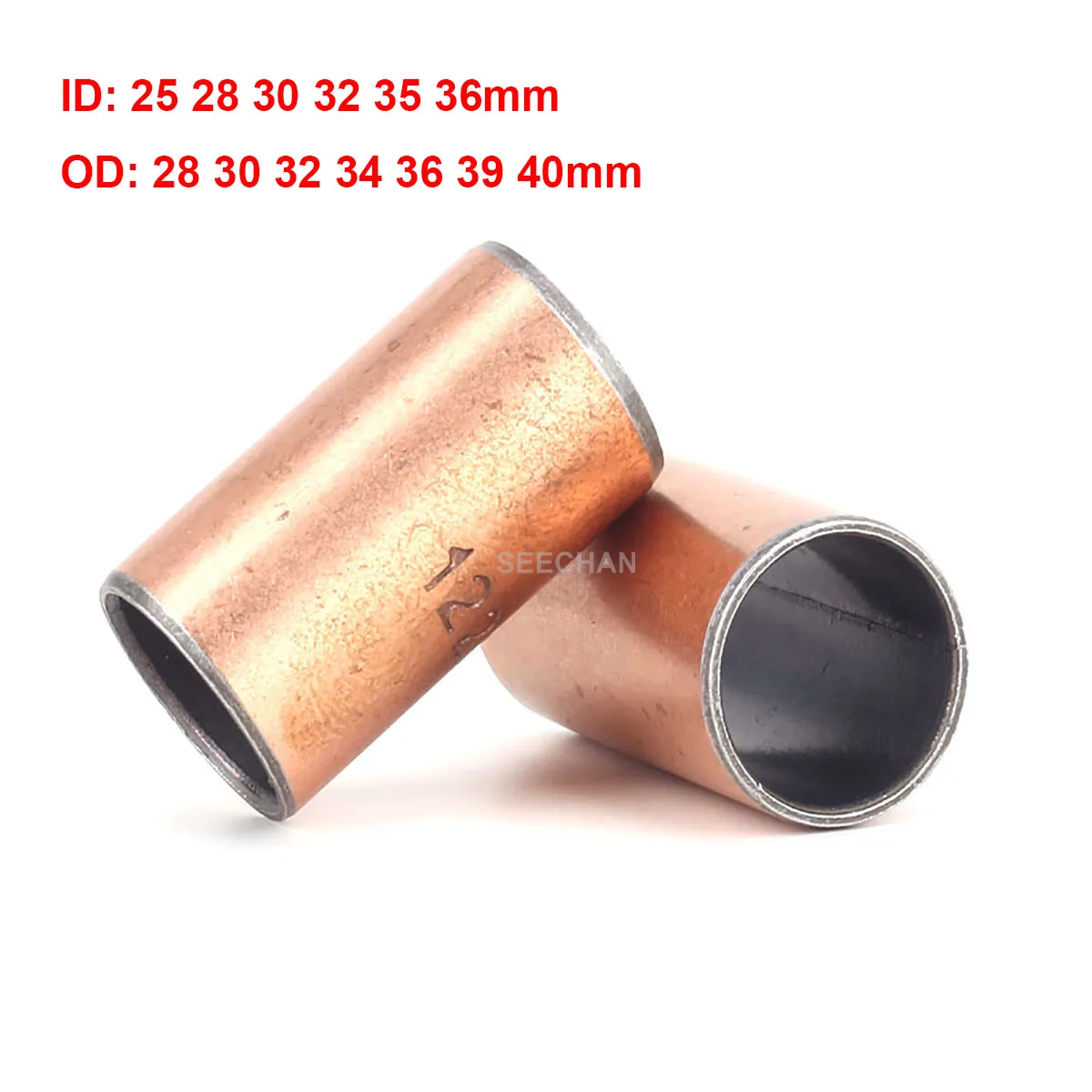 

2Pcs/lot SF-1 Self Lubricating Composite Bearing Bushing Sleeve Oil-Free Copper Shaft Bushing Inner Dia 25 28 30 32 35 36mm