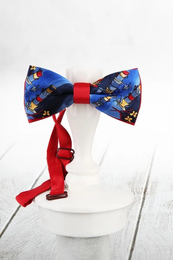 Blau-Rot Silk Bowtie SB151