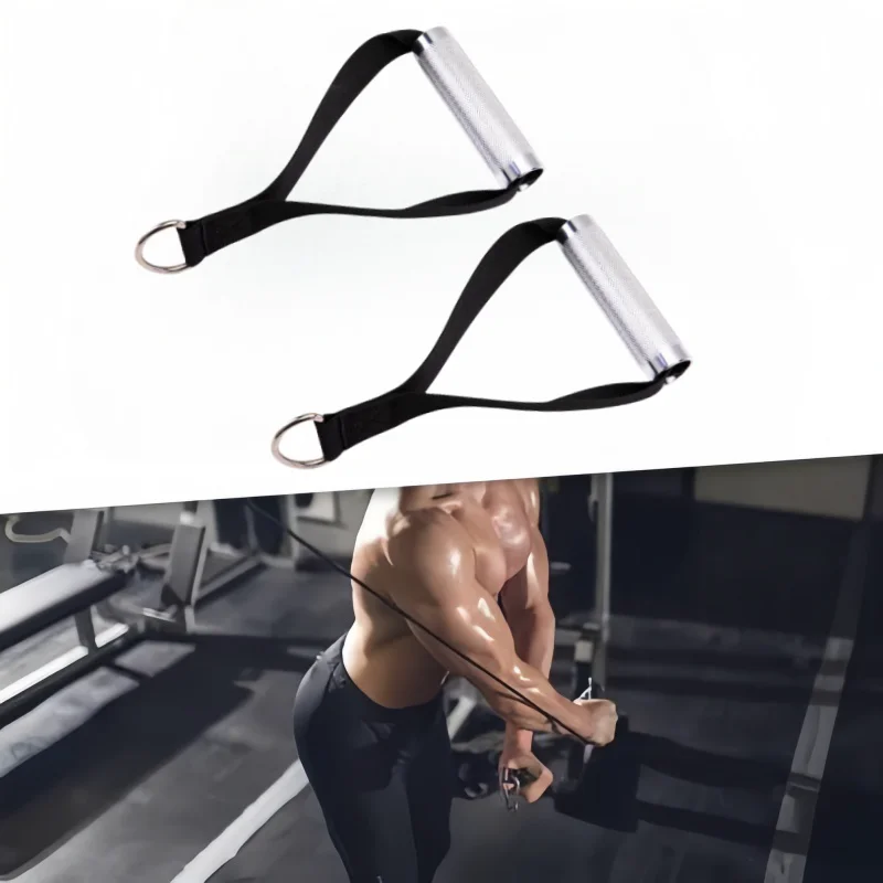 Aluminum Fitness Handle Heavy Duty Cable Handles Gym Attachments Metal Workout Handles for Resistance Bands LAT Pulldown System