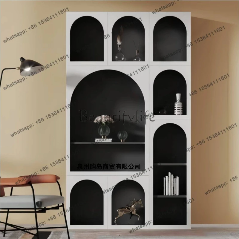 Italian minimalist paint bookcase modern minimalist living room storage decorative cabinet displayFactory Direct