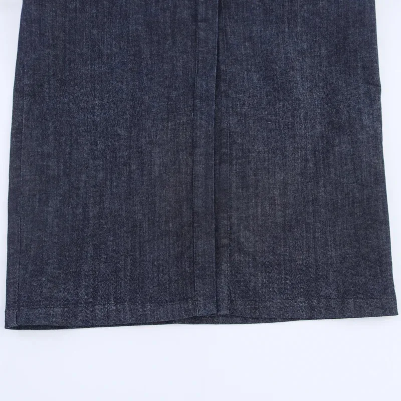 Abito in denim vintage da donna, O-Collo, cintura monopetto, abiti dritti senza maniche, moda chic, estate, 2020