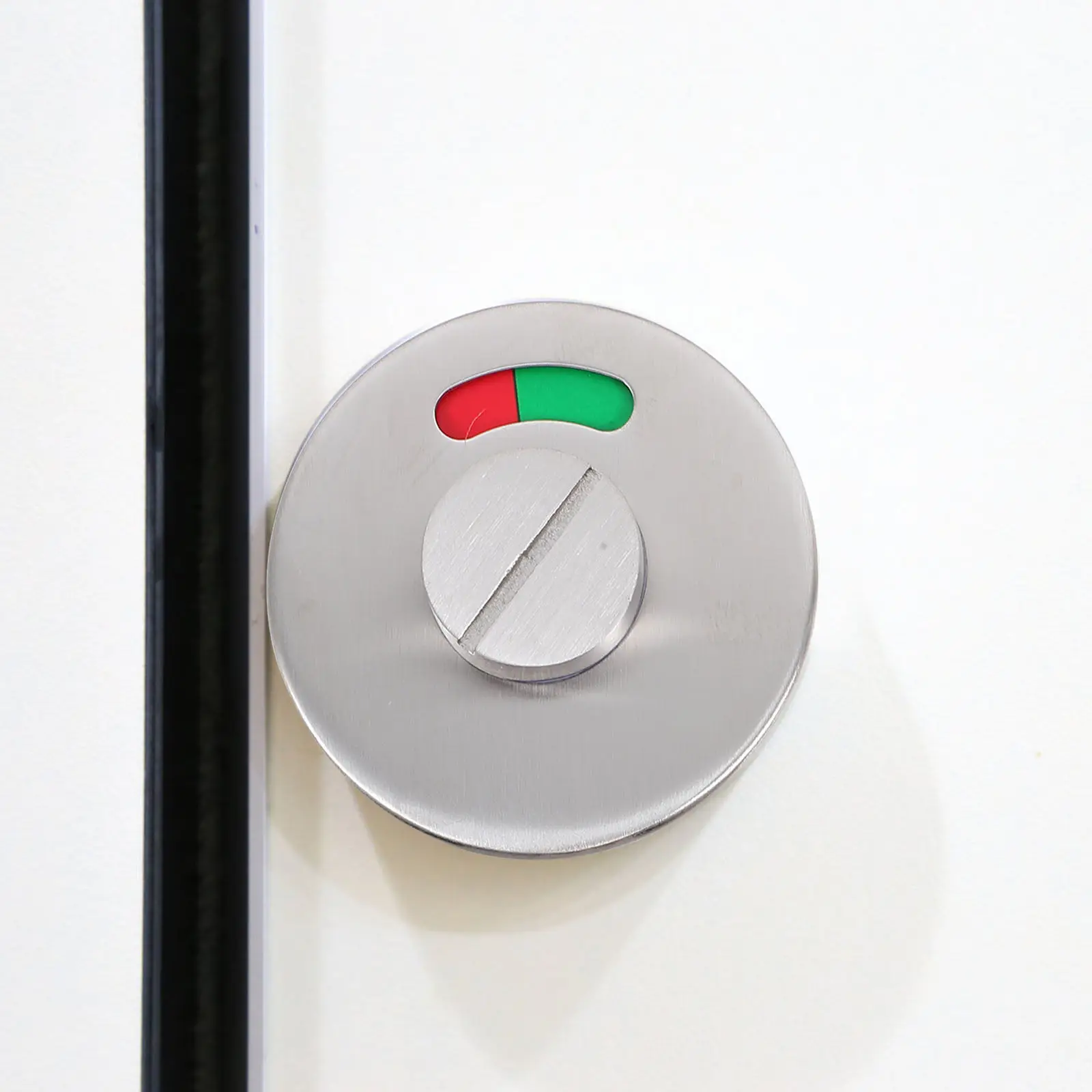 

304 Brushed Stainless Steel Privacy Door Lock with Hollow Turn Knob Green Red Indicator Bolt for Restroom Shower Toilet Hotel Rv