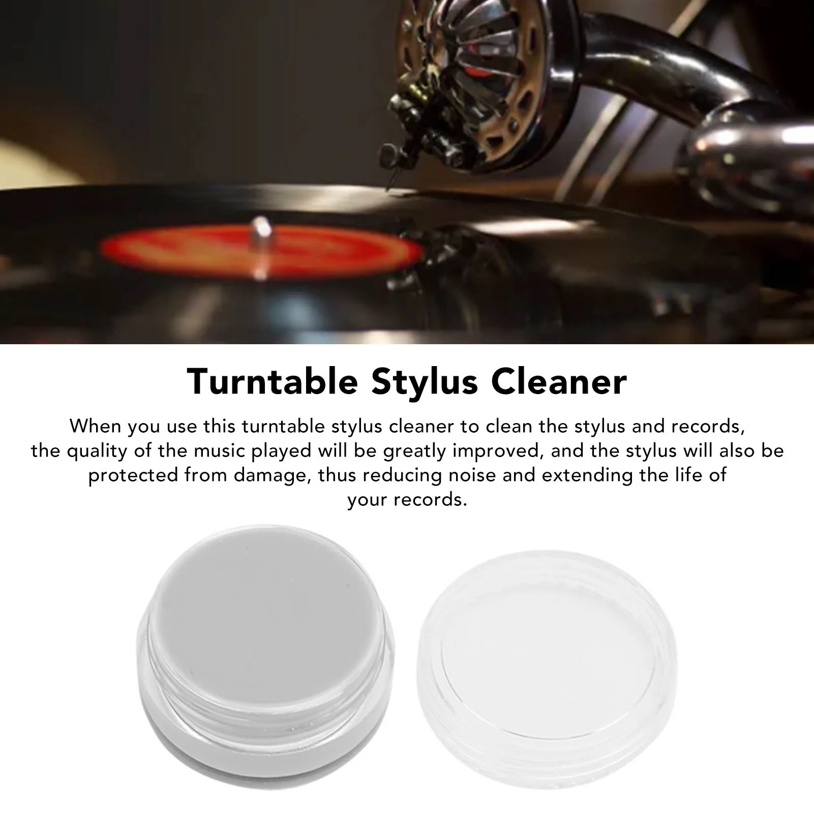 Tragbarer Plattenspieler-Stylus, sauberes Gel, statisch frei, Schmutz, Schmutz, chemische Reinigungsmischung, Stylus-Reiniger für Plattenspieler-Nadel