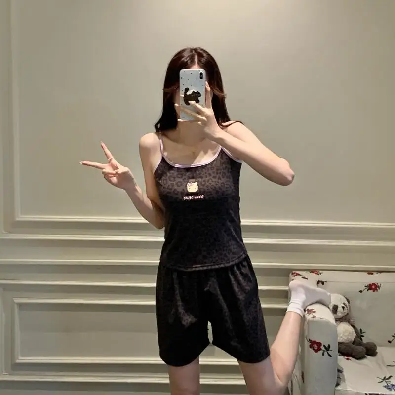 2Pcs Anime Women Pajama Sets Girl Sweet Japanese Kawaii Sleepwear Student Cotton Home Wear Cartoon Fashion Short Sleeve Shorts