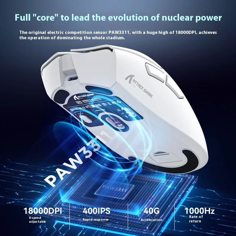 The New R1 Three-Mode Bluetooth Wireless Mouse Macro Programming 1000hz Rate Of Return Supports Usb/2.4g Three-Mode Game Gift