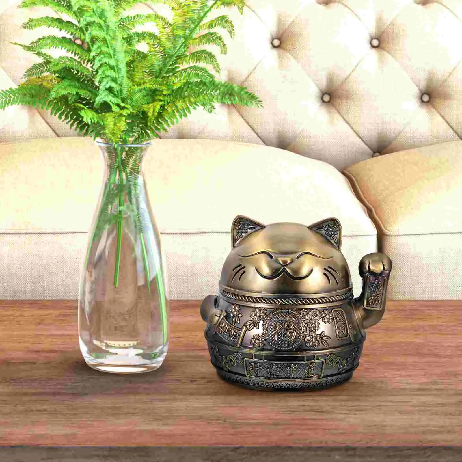 Fomiyes Home Decor Ashtray Lucky Cat Ash Tray Holder Table Home Bar Car Decor Smokers Office Decor