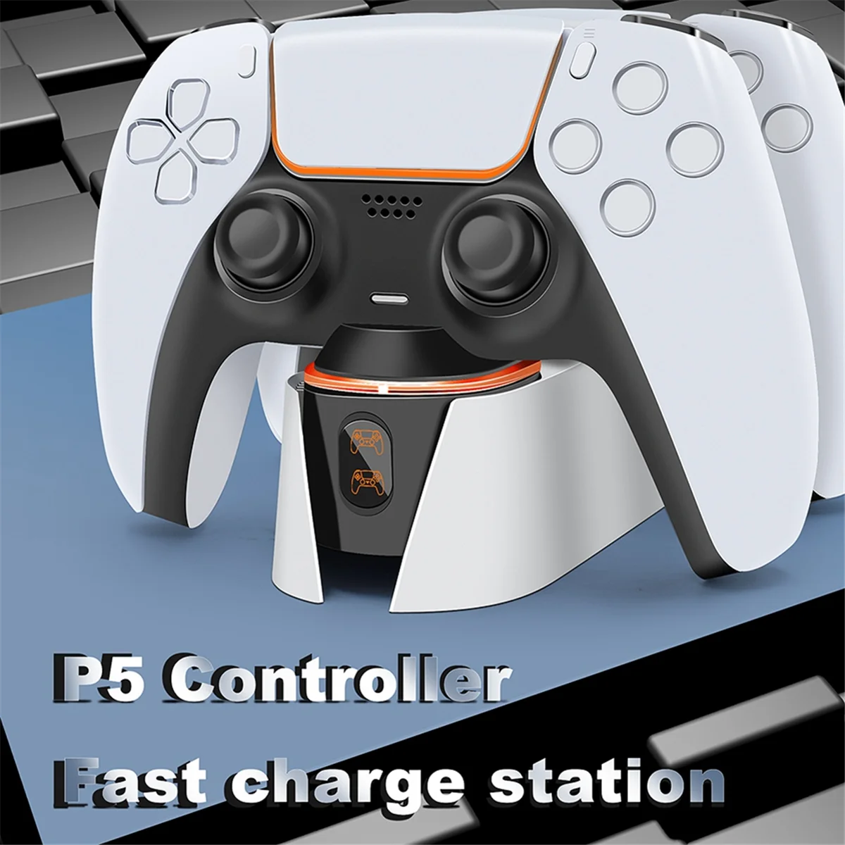 Dual Fast Charger for PS5 Wireless Controller USB Charging Dock Station LED Stand for PlayStation 5 Joystick