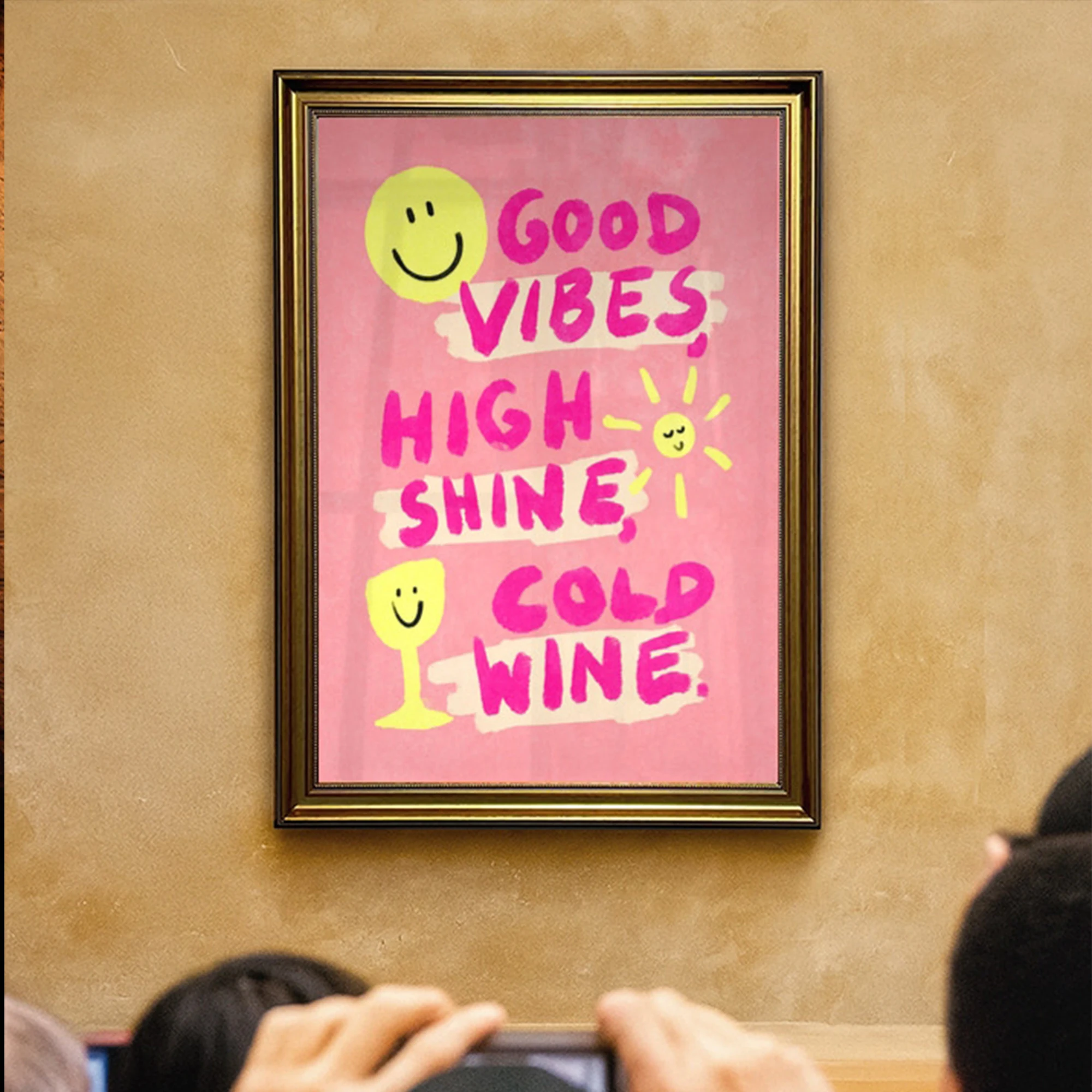 Modern Pink Good Vibes Quotes Wall Art Print Canvas Painting Poster Picture For Living Room,Bedroom Home Decor