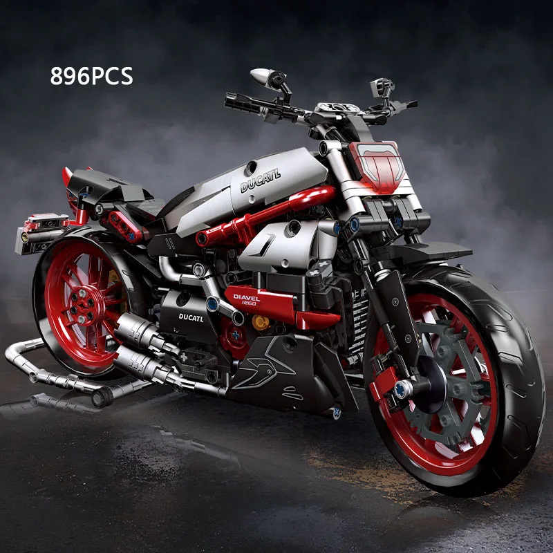 Technical Simulation Duca Diavel 1260 S Italy Motorcycle Building Block Motor Model Bricks Toys Collection For Boys Gifts