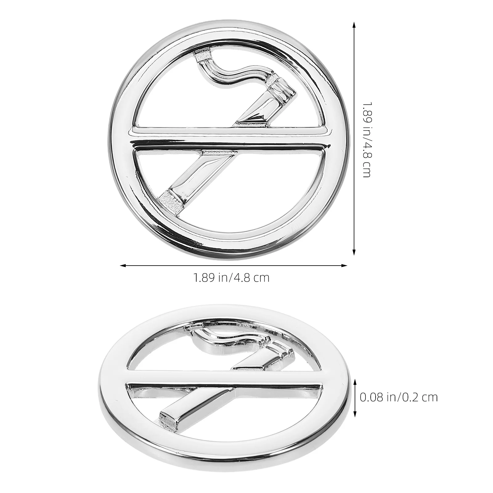 Self Adhesive No Smoking Metal Sticker 3D Warning Sign for Cars Vehicle Interior Decoration No Smoking Stickers for Vehicles