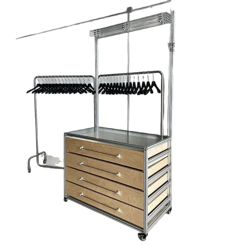 Simple wind aluminum profile floor-to-ceiling drawer cabinet clothing store display cabinet
